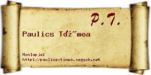 Paulics Tímea névjegykártya